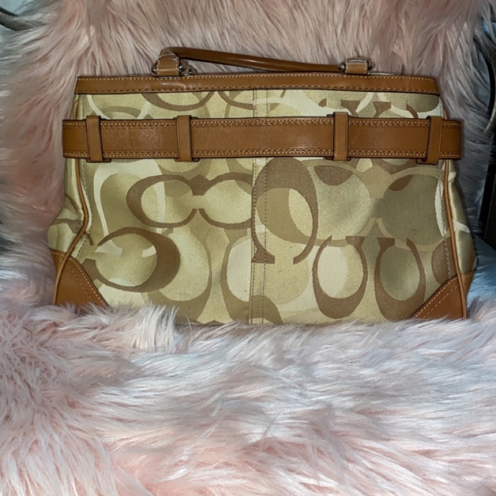 Coach Optic Signature Khaki Large Carryall Handbag